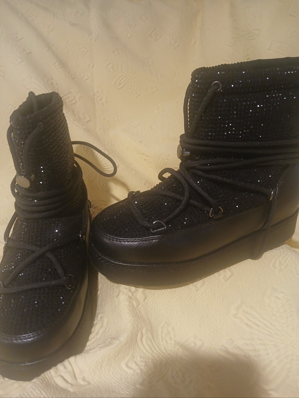 INC International Concepts Black Sparkle Kids Winter Boots